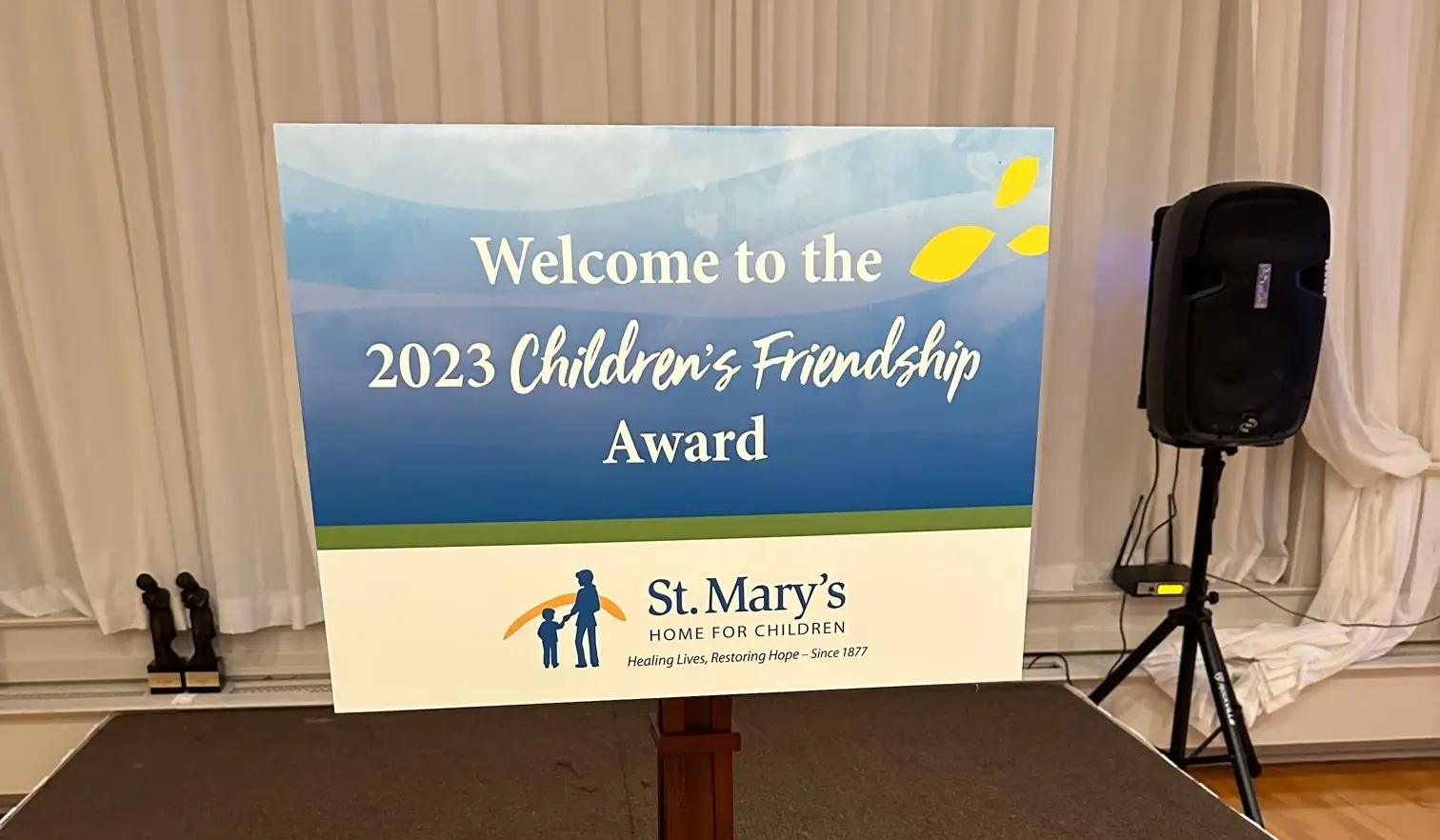 2023 Children's Friendship Awards sign