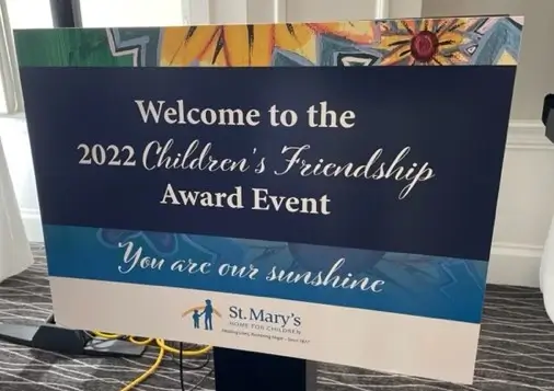 Children's Friendship Award Event sign